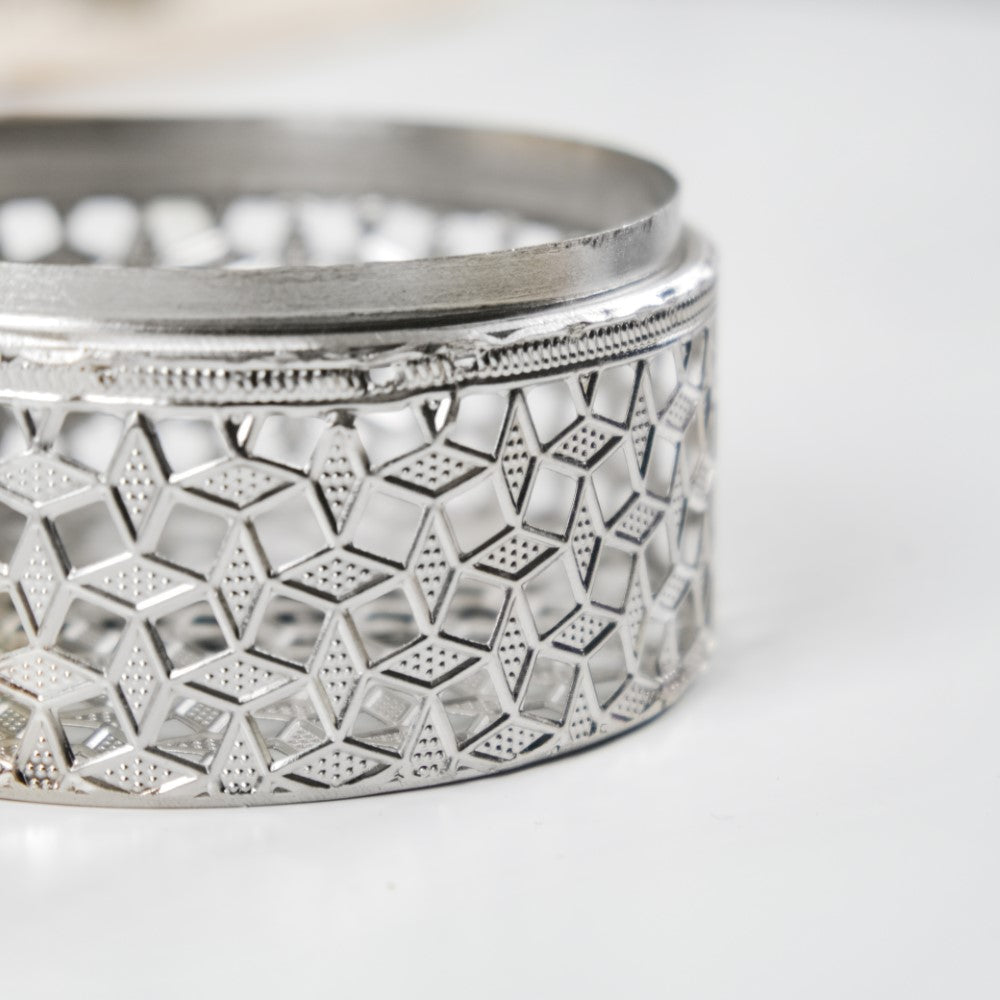 Set Of 2 Round Gift Box Silver Nestasia
