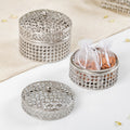Set Of 2 Round Gift Box Silver Nestasia