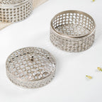 Set Of 2 Round Gift Box Silver Nestasia