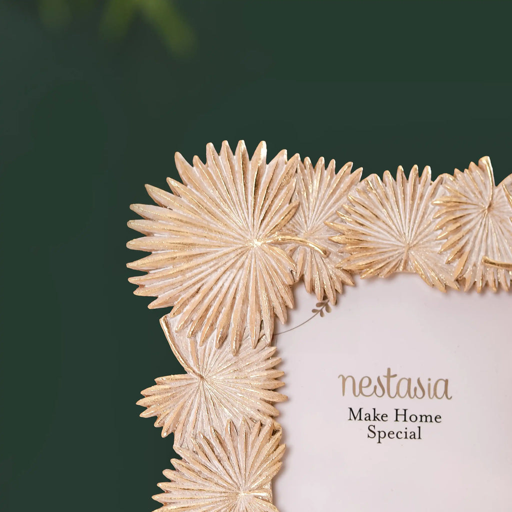 Fan Palm Decor Frame Gold Small 9"x7" Nestasia