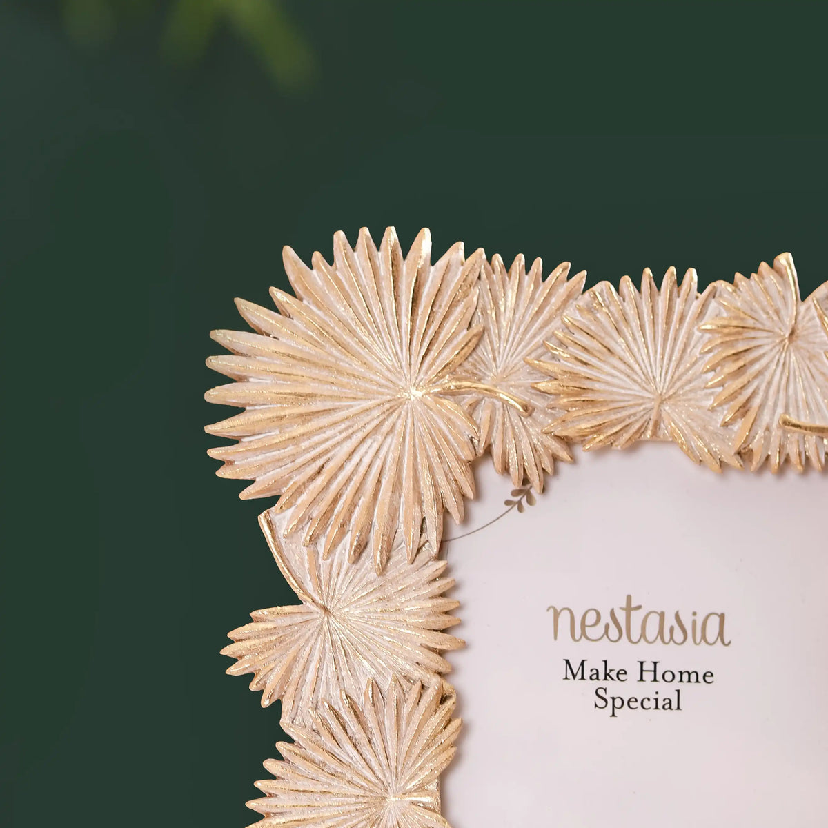 Fan Palm Decor Frame Gold Small 9"x7" Nestasia