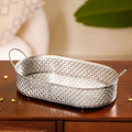Festive Oval Tray Silver Large Nestasia