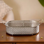 Festive Oval Tray Silver Large Nestasia