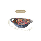 Mandala Melange Ceramic Long Dish With Handles Blue 400ml Nestasia