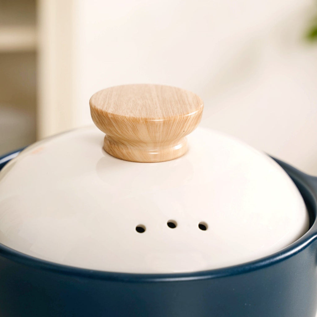 Cera Deep Ceramic Stew Pot Teal 3700ml Nestasia