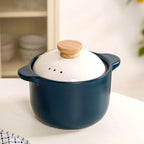 Cera Deep Ceramic Stew Pot Teal 3700ml Nestasia