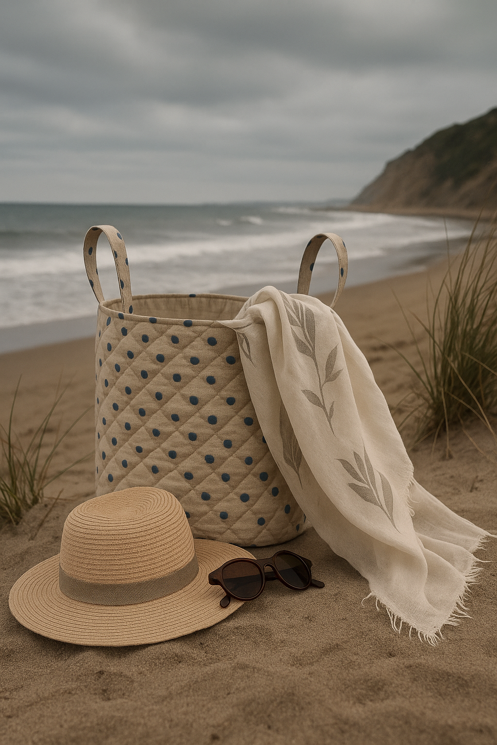 Deep Sea Polka Basket Contrast Living