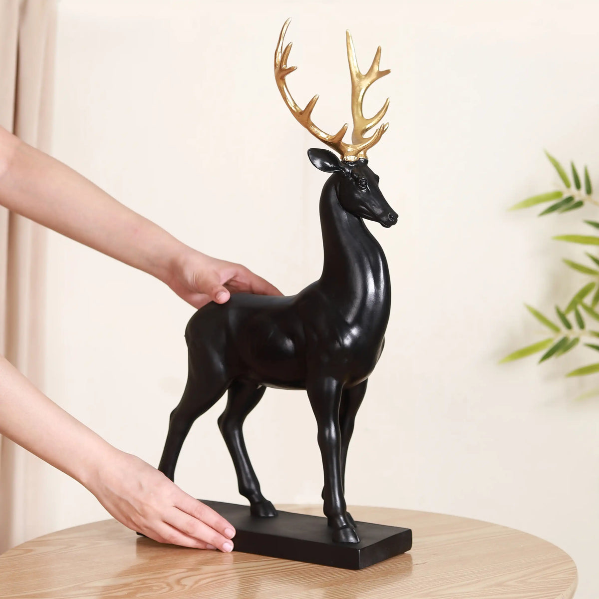 Black Reindeer Showpiece Large Nestasia