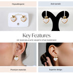Delicate Hearts Stud Earrings Nestasia