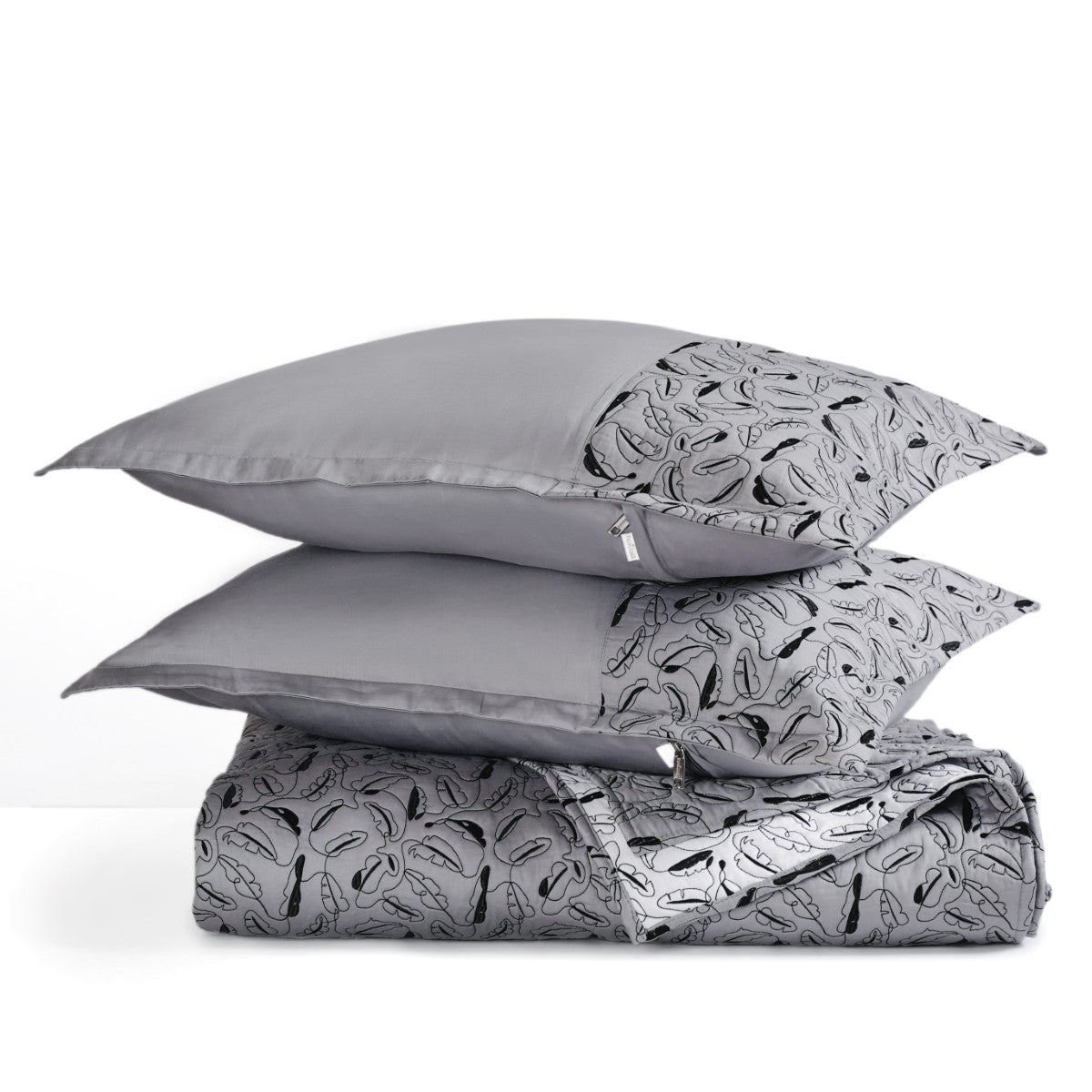 Designer King Size Bed Cover Grey Nestasia