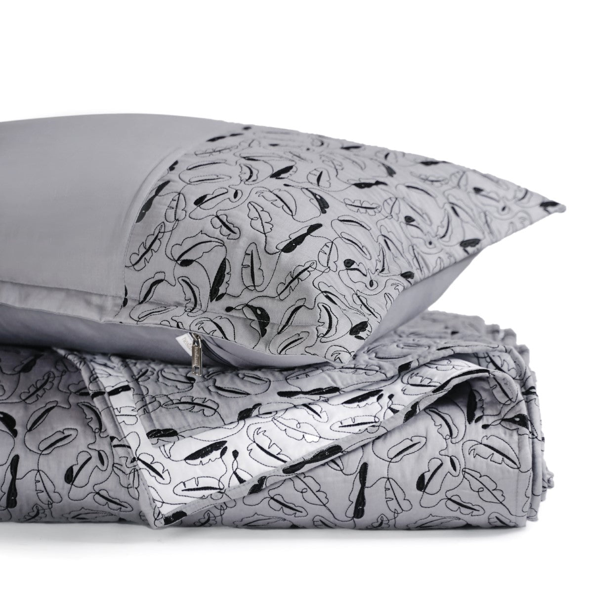 Designer King Size Bed Cover Grey Nestasia