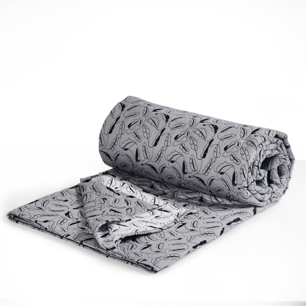 Designer King Size Bed Cover Grey Nestasia