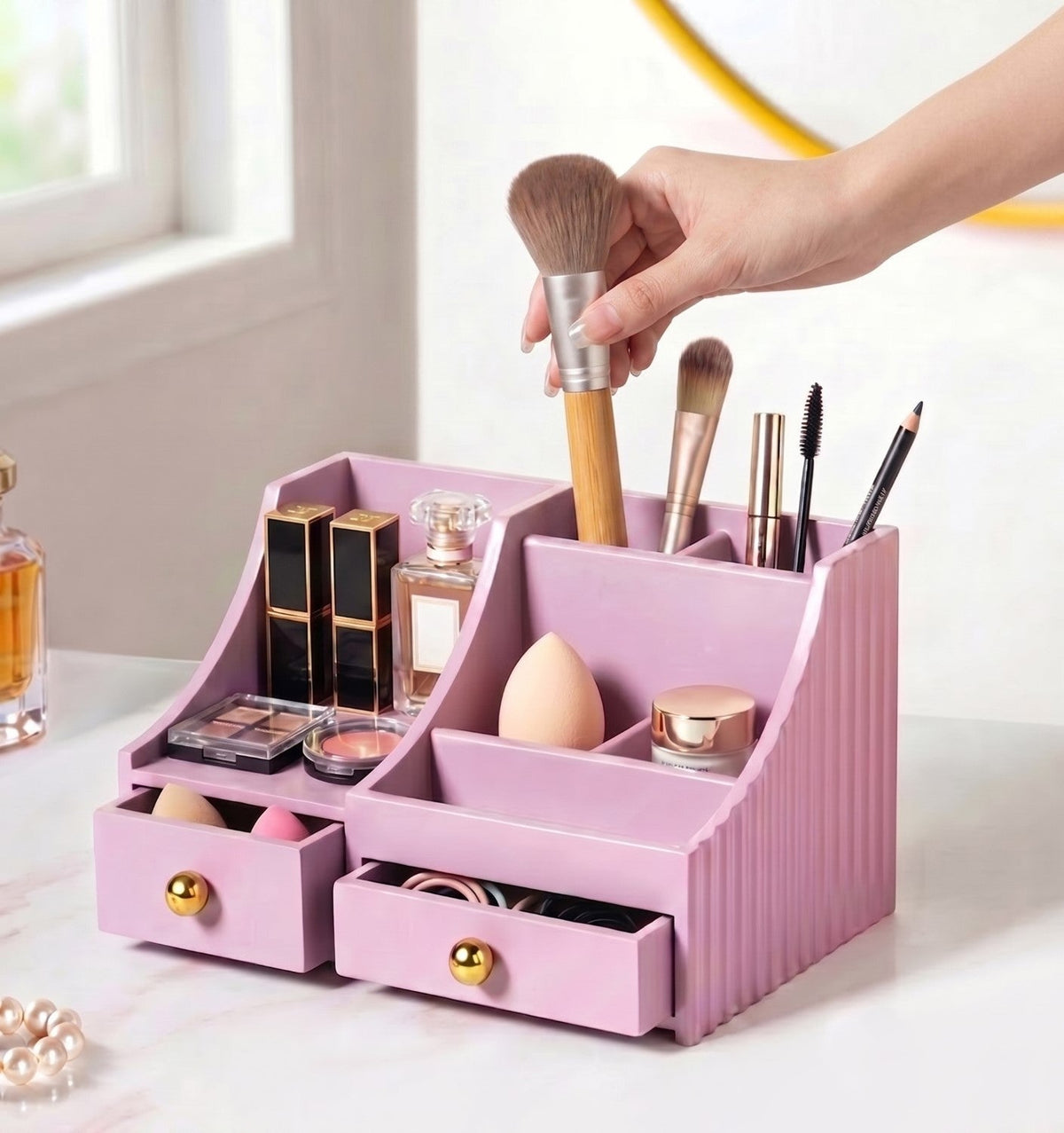 Organiser With Drawers Blush Lilac Nestasia
