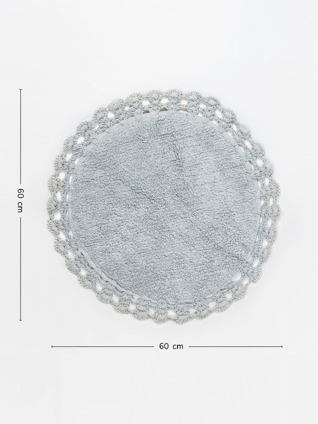 Soft Beige Handloom Cotton Round Bath Mat For Home