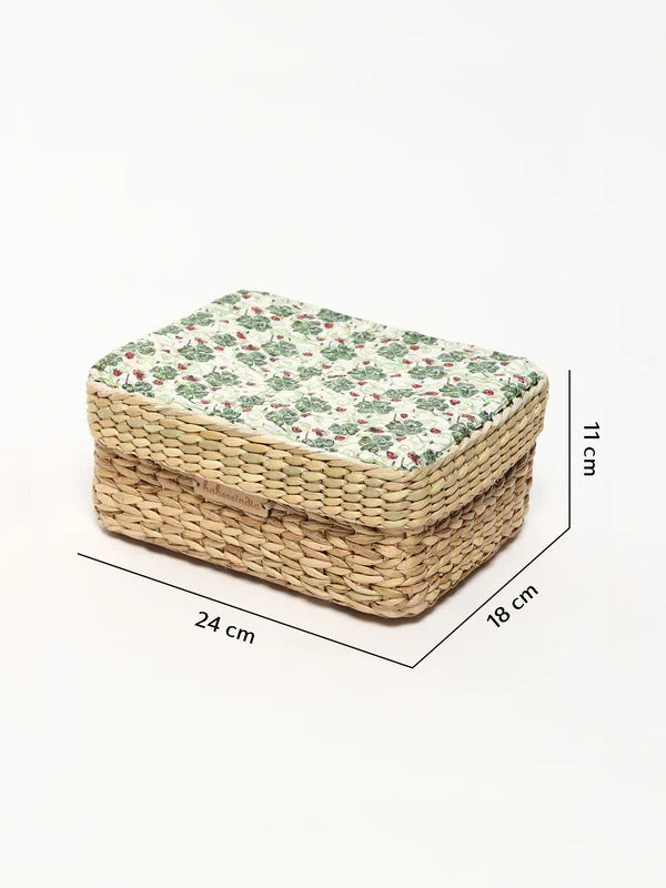 Handmade Seagrass Lid Box for Wardrobe & Accessories