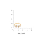 Dewdrop On Leaf Pearl Accent Ring Gold Nestasia
