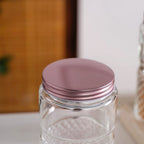 Diamond Embossed Storage Glass Jars With Lids Set Of 4 1000ml Nestasia