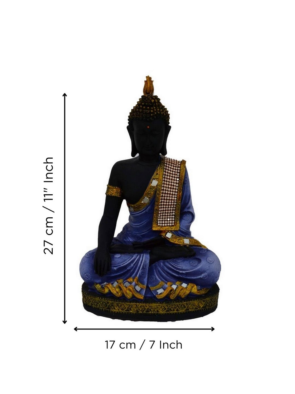 Polyresin Meditating Lord Buddha - Purple Kafalo