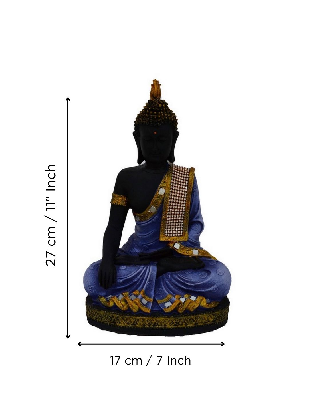 Polyresin Meditating Lord Buddha - Purple Kafalo