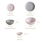 Grey Lavender 22 Piece Daily Dinner Set For 6 Nestasia