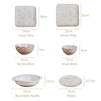 Printed Square Plates 24 Piece Dinner Set For 6 Nestasia
