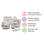 Printed Square Plates 24 Piece Dinner Set For 6 Nestasia