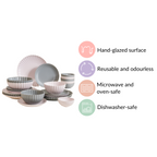 Grey Lavender 22 Piece Daily Dinner Set For 6 Nestasia