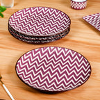 Oscilla Ceramic Dinner Plate Set of 4 Purple 11 Inch Nestasia