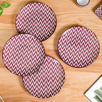 Oscilla Ceramic Dinner Plate Set of 4 Purple 11 Inch Nestasia