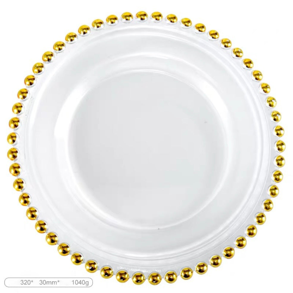 Gold Detailed Glam Charger Plate 10 Inch Nestasia