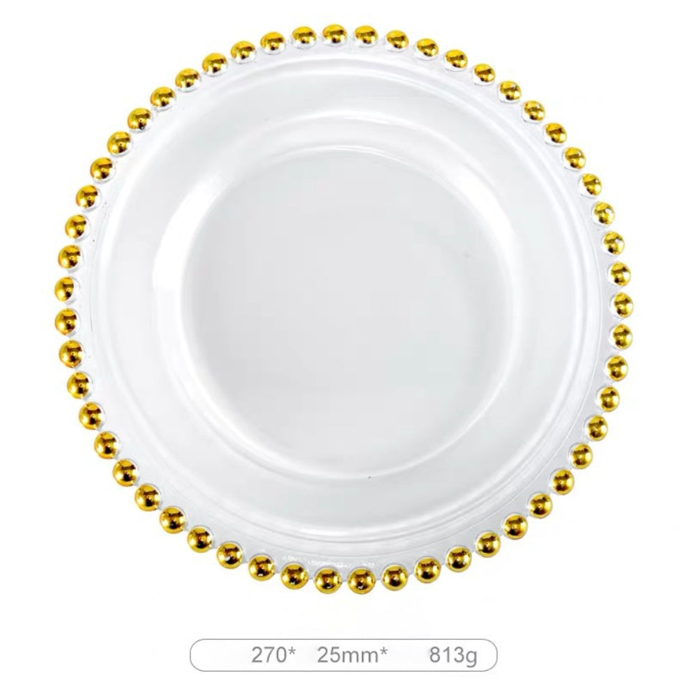 Gold Detailed Glam Charger Plate 10 Inch Nestasia