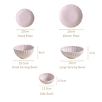 Lilac Scalloped 22 Piece Dinner Set For 6 Nestasia