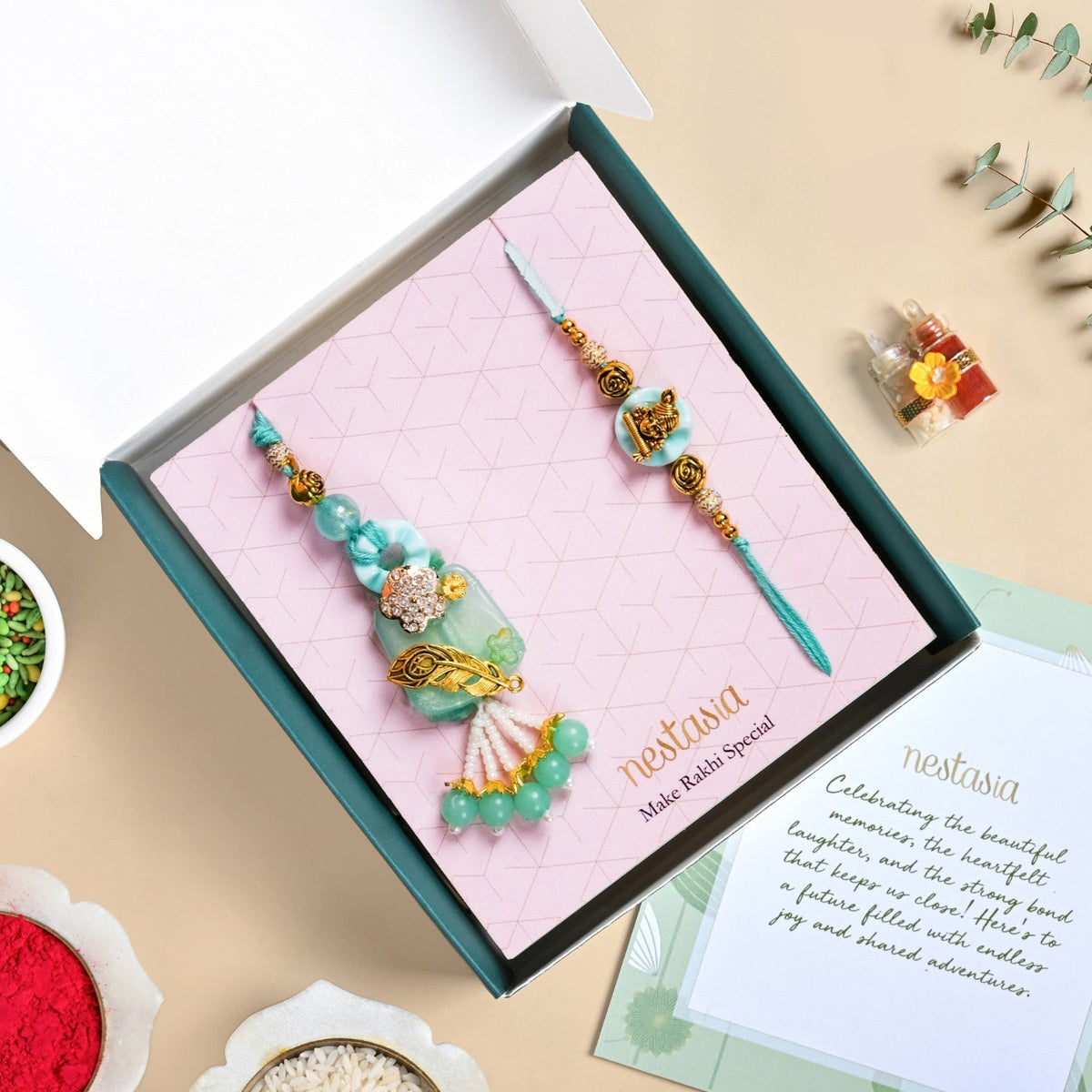 Divine Krishna Rakhi And Lumba Set Nestasia