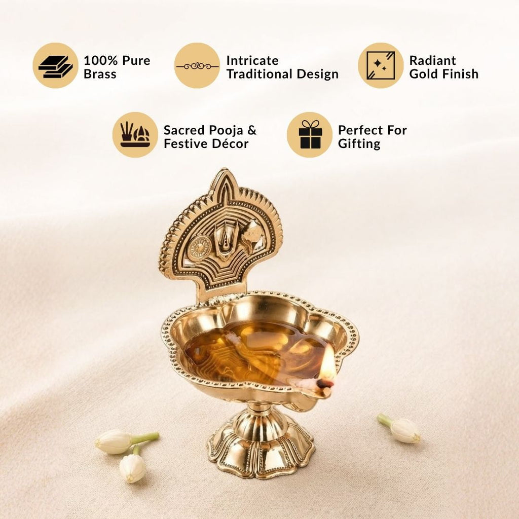 Divya Balaji Pure Brass Diya In Gift Box Nestasia