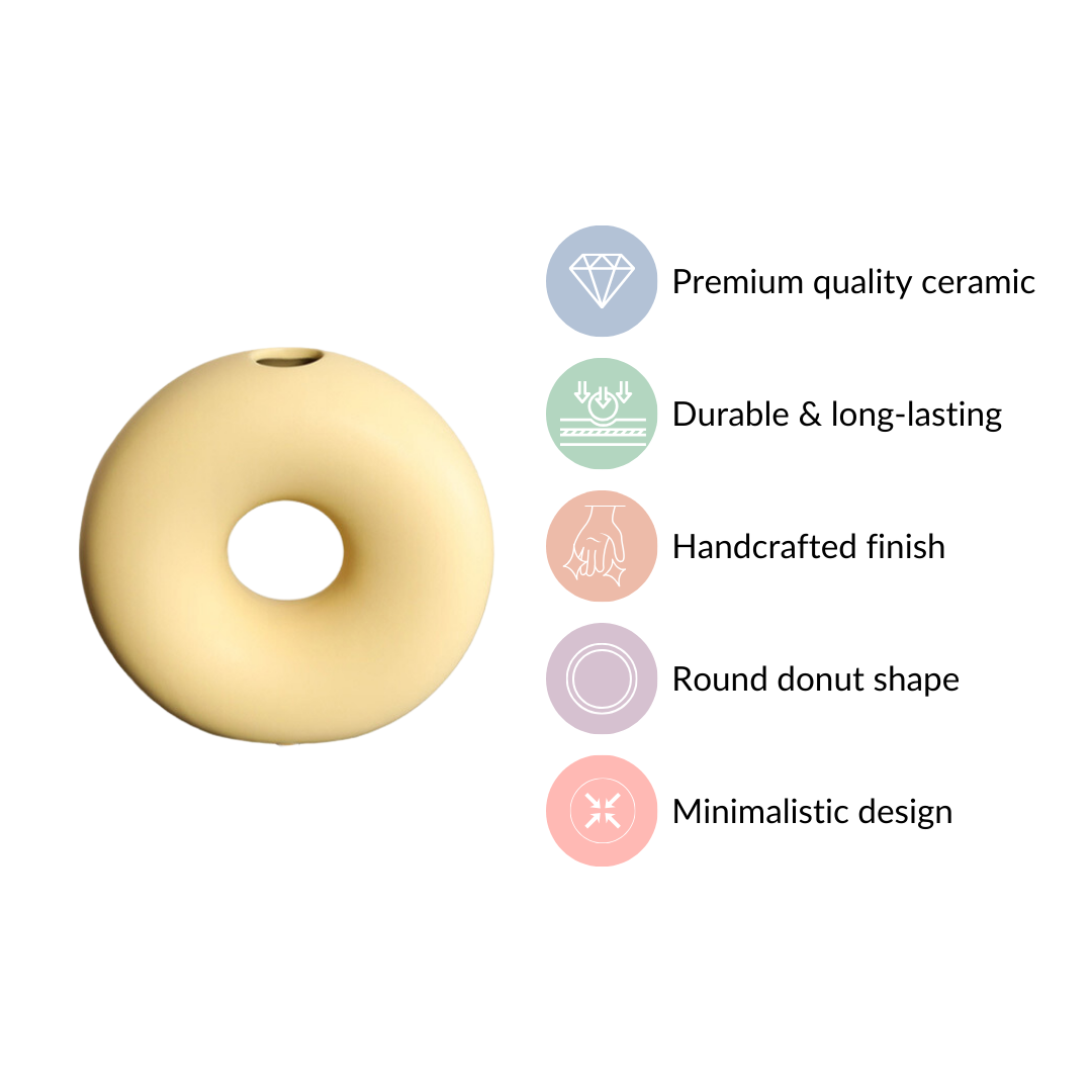 Donut Vase Pastel Yellow Nestasia