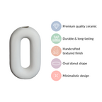 Donut Oval Ceramic Vase White Nestasia