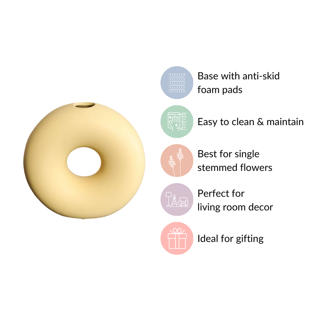 Donut Vase Pastel Yellow Nestasia