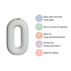 Donut Oval Ceramic Vase White Nestasia