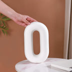 Donut Oval Ceramic Vase White Nestasia