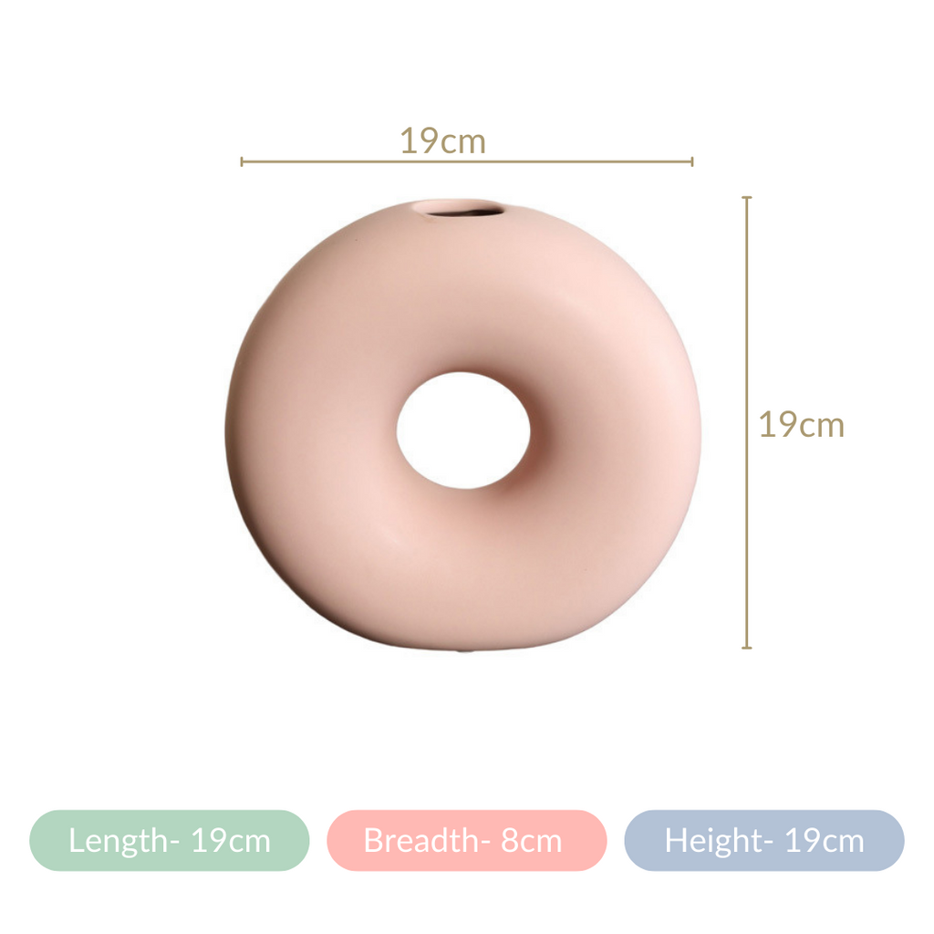 Round Donut Ceramic Vase Pink Nestasia