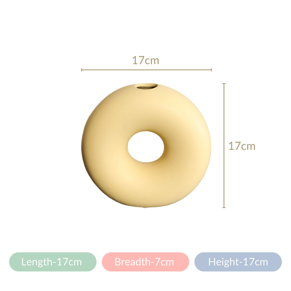 Donut Vase Pastel Yellow Nestasia