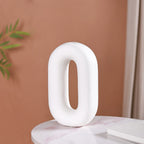 Donut Oval Ceramic Vase White Nestasia