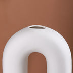 Donut Oval Ceramic Vase White Nestasia