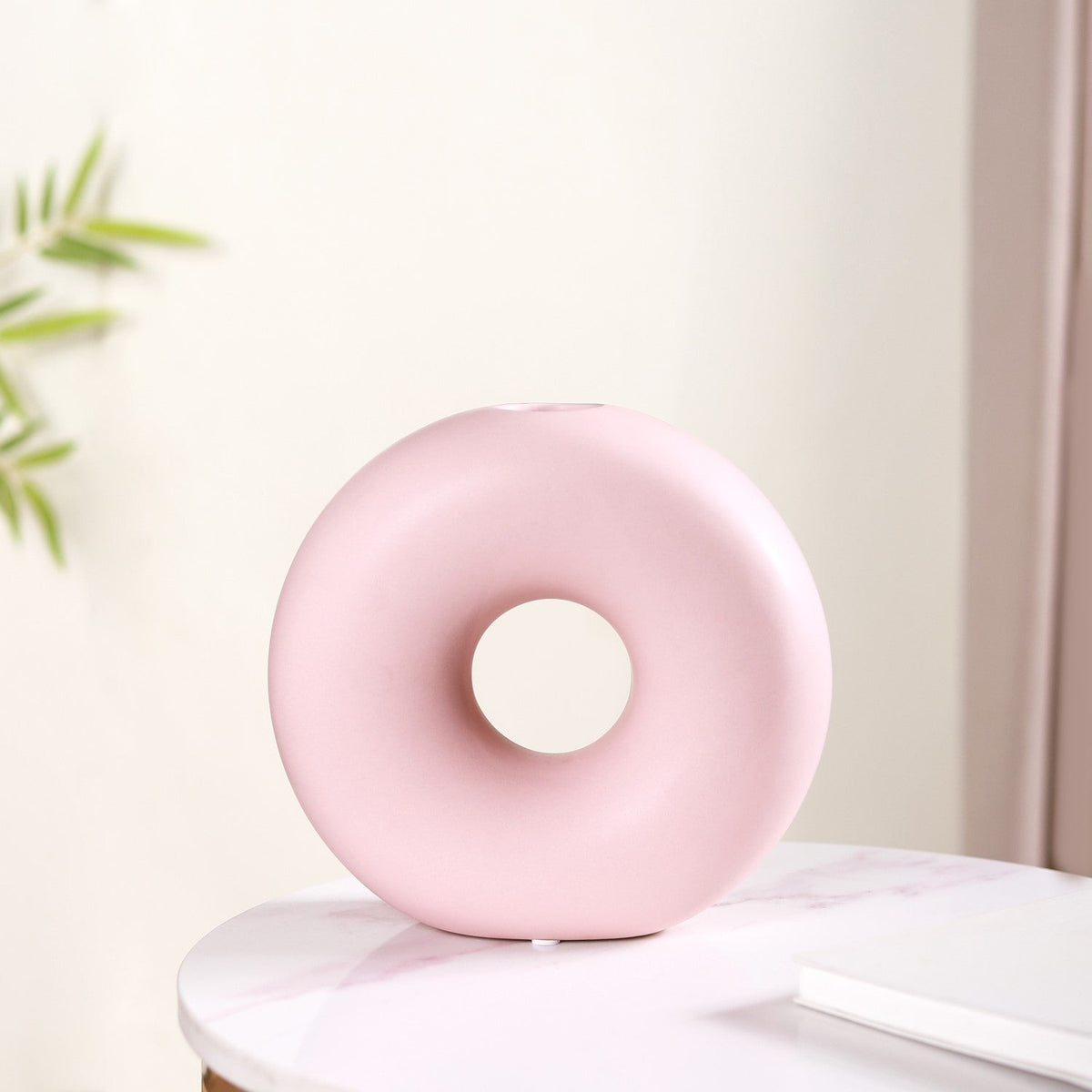 Round Donut Ceramic Vase Pink Nestasia