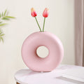 Round Donut Ceramic Vase Pink Nestasia