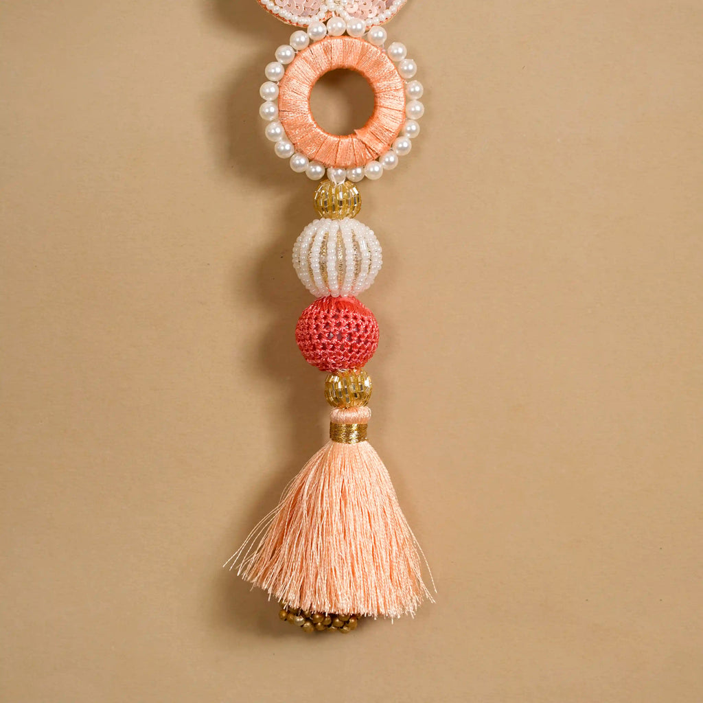 Handcrafted Butterfly Door Hanging Peach Set of 2 Nestasia