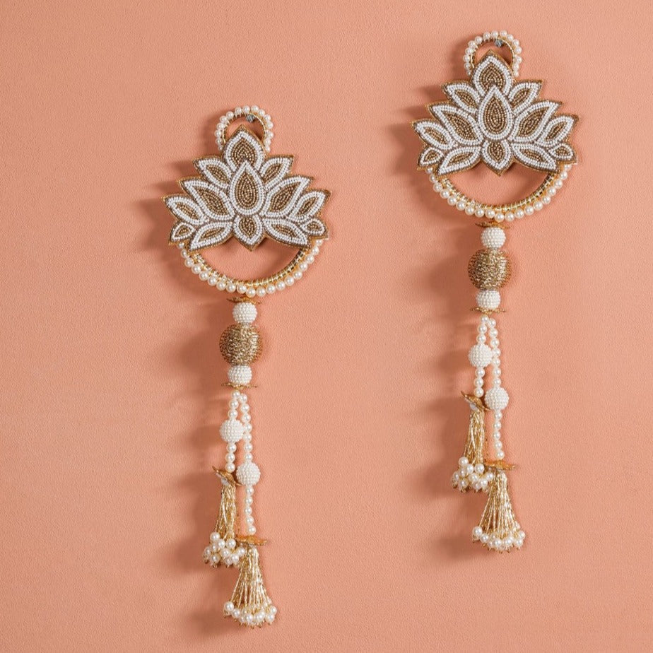 Lotus Door Hanging Set of 2 White