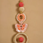 Handcrafted Butterfly Door Hanging Peach Set of 2 Nestasia