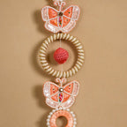 Handcrafted Butterfly Door Hanging Peach Set of 2 Nestasia