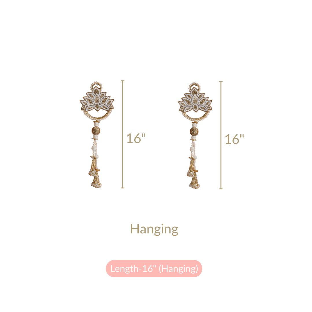 Lotus Door Hanging Set of 2 White